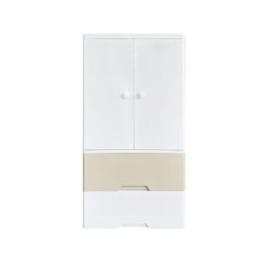 ตู้เสื้อผ้าสีสลับเด็กที่เก็บของประตูคู่พร้อมลิ้นชัก พร้อมล้อเลื่อน เป็นมิตรกับสิ่งแวดล้อม ไม่มีกลิ่น ปลอดสารพิษ