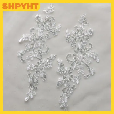 SHPYHT Thêu hoa ren đính các bản vá lỗi 1 cặp dính vải TRIM Stickers cho Diy may túi quà tặng trang trí