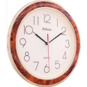 Jam Dinding Edison EQ 30 WOOD T18 Timbul Diameter 300mm 30cm