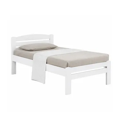 Living Mall TALLA Single/Super Single Solid Wooden Bed Frame - Available in Cherry Walnut or White