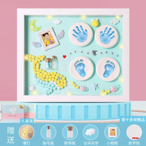 VREN Baby Handprint and Footprint Kit New Born Baby Handprint Inkpad Photo Frame Souvenir for child