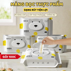 Màng Bọc Thực Phẩm Dạng Rút Tiện Lợi 100 Cái Loại Cao Cấp Màng Bọc PE Siêu Dai