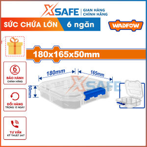 Hộp nhựa trong suốt chia 6 ngăn đựng linh kiện 180x165x50m Wadfow WTB8341