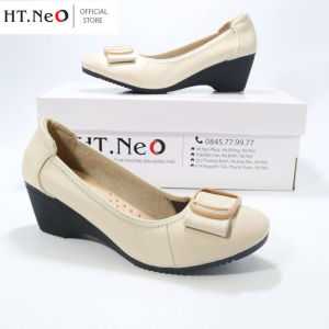 Giày Công Sở Nữ Đế Xuồng HT.NEO Da Thật 100% Đế Cao 5cm Thiết Kế Mũi Nhọn Trơn Phong Cách Basic Nhẹ Nhàng Sang trọng