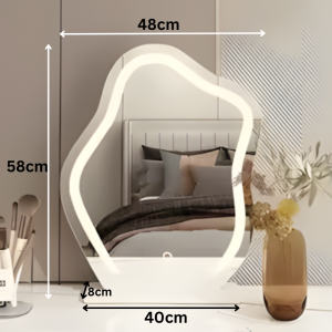 Elegant LED Makeup Mirror with Adjustable Brightness & Stand Base