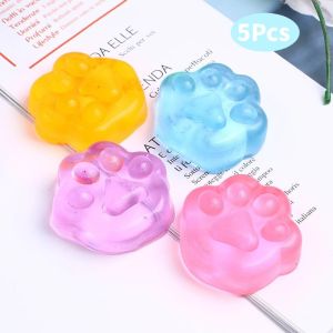 5Pcs Stress Relieving Transparent Cat Paw Pinching Music Stress Relieving Toy To Relieve Anxiety Prank Toy Childrens Gift Wholesale of Toys
