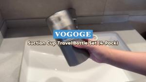 Travel Bottles for Toiletries TSA Approved Travel Shampoo and Conditioner Bottles with Suction Cups Gray