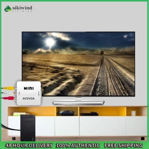 Sikiwind Portable AV RCA CVBS To VGA Plug and Play Multifunctional Video Converter Adapter with Cable Free Display for