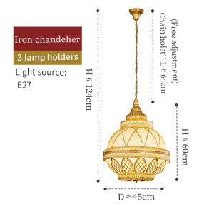 สไตล์เอเชียตะวันออกเฉียงใต้เหล็กศิลปะโคมระย้า Retro รอบลูกโคมไฟหัวเดียวสร้างสรรค์บาร์เคาน์เตอร์ห้องนอนร้านอาหารทางเดินแก้วโคมระย้า