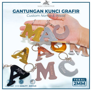 [ MAC ] GANTUNGAN KUNCI - GANTUNGAN KUNCI HURUF - GANTUNGAN KUNCI ALPHABET - GANTUNGAN KUNCI AKRILIK CUSTOM INISIAL NAMA