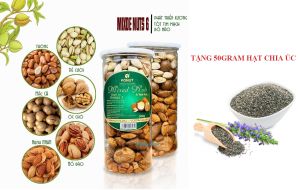 [TẶNG 25GRAM HẠT CHIA ÚC] 500Gram Hạt Hỗn Hợp 6 loại còn vỏ Hạnh nhân /óc chó /macca /d ẻ/hồ đào / Thông- 500Gram Mixed Nuts 6 loại còn vỏ (Hạnh nhân /óc chó /macca /d ẻ/hồ đào / Thông) TH FONUT NK Mỹ/ Úc