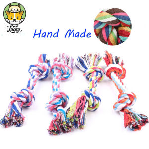 LuckyPet dog cotton rope toy cleaning teeth grinding teethbite-resistant knot toy rope double-section cotton ropeteeth cleaning rope dog toy