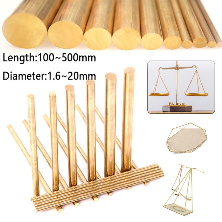 Brass Round Bar Rod - 8mm Diameter, 100mm Length, Gold Metal Tube For DIY & Machining