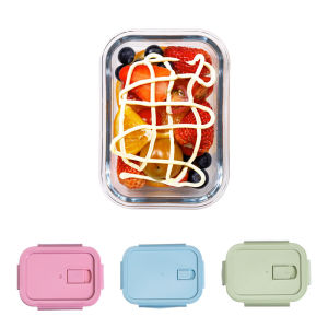 Glass Lunch Box Microwave Heating Special Bowl Heat Resistant Borosilicate Glass Container Thick Durable Build Food Storage Sealing Lid 玻璃饭盒 可加热