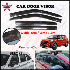 Air Press Window Door Visor Wind Deflector Avoid Rain Water Kening Tingkap Kereta For Perodua Ativa (4pcs/set)