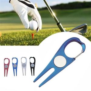 NOVAWEAR Aluminium Alloy Multifunctional Outdoor Training Aids Ball Fork Golf Pitch Accessories Golf Divot Tool Divot Repair Tool Golf Pitch