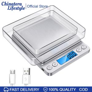 2kg/3kg/500g Small Digital Food Scale 0.1/0.01g Coffee Scale Jewelry Lab Carat Powder Scale LCD Display High Accuracy Gram Scale