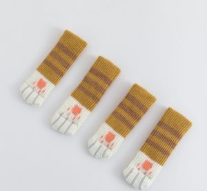 [Warm Homie] 4 Miếng/Lô Vỏ Bọc Chân Bàn Ghế Tấm Lót Chân Vỏ Bảo Vệ Thảm Gia Đình Móng Vuốt Mèo Chống Mài Mòn Không Tiếng Ồn Tất Dệt Kim Thảm Chống Trượt