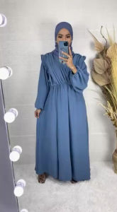 Baju Muslim Wanita Zahra Dress Bahan Crinkle Premium Size M sd XL