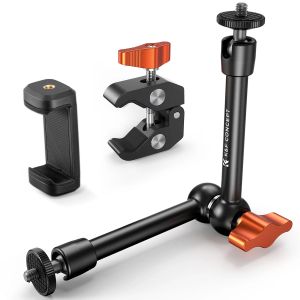 K&F CONCEPT 9.8" Magic Arm Clamp Kit with 1/4" & 3/8" Thread Screw 360 ° Ball Heads Articulating Magic Arm Camera Mount Flexible
