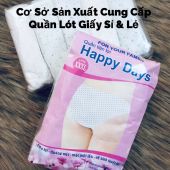 Quần Lót Giấy Happy Days Hồng sử dụng 1 lần 1 gói 5 chiếc (MSP: Đáy Cotton - 2lớp đáy)