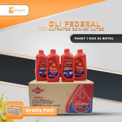 ( PAKET 1 DUS 24 BTL ) OLI FEDERAL ULTRATEC 1 LITER 20W-50 Non Matic