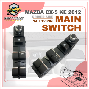 ORIGINAL MAZDA CX5 KE 2012-2016 CHROME Power Window Main Switch Master Driver Suis Tingkap Master Switch KA4N-66-350