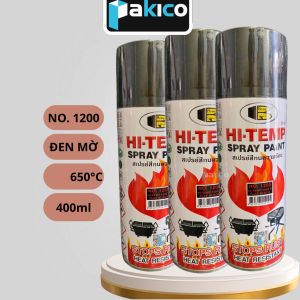 Sơn Chịu Nhiệt Phun Pô Xe-Sơn Chống Cháy BOSNY Đen Mờ Bạc -Sơn Xịt Pô Xe Máy-PAKICO