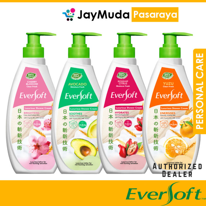 Eversoft Shower Gel Yuzu Avocado Rosehip Citrus Cherry Blossom 650g 100