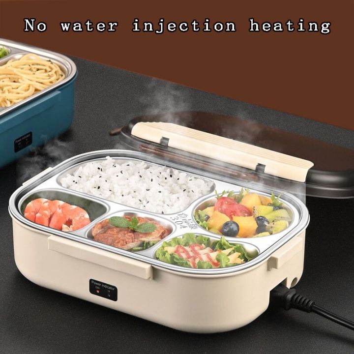 12V/220V Water Free Electric Heating Lunch Box Stainless Steel Food