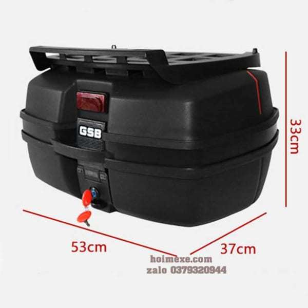 Thùng sau xe máy 47 lít có baga. 
