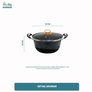 Sinda Store Panci Sop 22cm Enamel Stainless Soup Pot Panci Susu