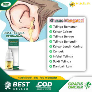 Obat Tetes Telinga Bernanah Berair Berlendir Keluar Cairan Kuning Berbau Congek Curek Propolis SM
