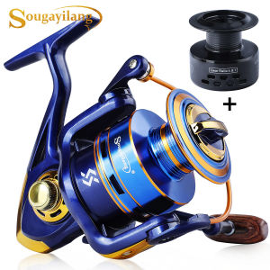 Sougayilang Spinning Fishing Reel 1000-7000 Series Metal Aluminum Spool with a Spare Spool 12BB Fishing Reel