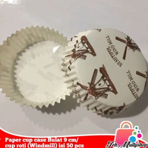 Paper cup case Bulat 9 cm/cup roti (Windmill) isi 50 pcs