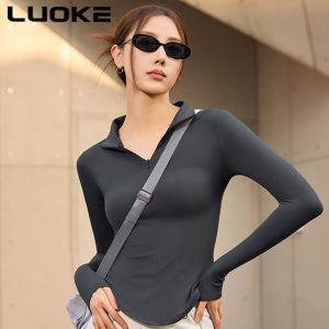 Luoke Yoga top for Women Summer Half Zip Long Sleeve Outdoor Casual Sports Quick Dry Breathable Tight Fit Naked Fitness Sun Protection Yoga Suit