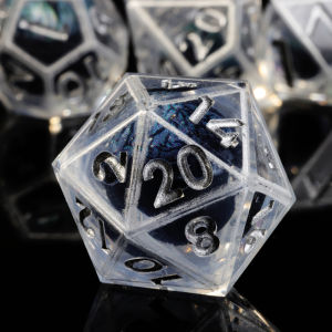 MINI PLANET Factory Liquid Core Dragon Eye Dice Series Polyhedral Resin Colored Dice 7pcs/set For RPG Sharp DND Dice Set Desktop