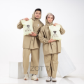 ZOTTA Jas Hujan Raincoat Anti Rembes Pria Wanita Setelan Celana Cream. 