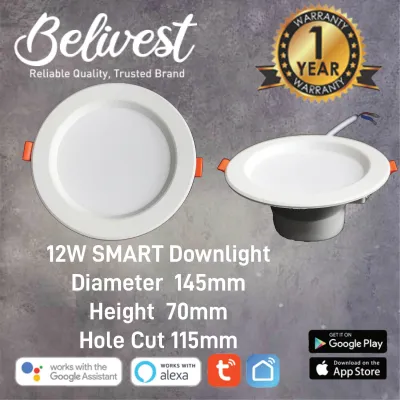 100% Wifi Smart LED Downlight / 9w 12w / Dimming / Light Grouping / Multiple Colour / Timer / Default Colour Mode