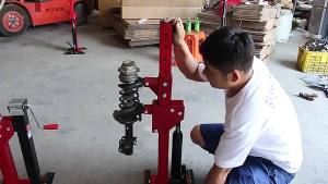 Hydraulic Coil Spring Compressor Machine Heavy Duty Shock Absorber Spring Disassembly & Assembly Tool With Thickened Crescent Jaws For Auto Repair Shop Use