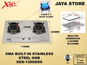 XMA Built-in Stainless Steel Hob / Gas Stove XGS-130GDSS (7.2kW Blue Flame)