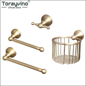 LDIES Torayvino Antique Brass Bathroom Accessories Set Toilet Paper Holder Towel Bar Robe Coat Hook Banheiro Hardware Combo Kit 1N8Q6