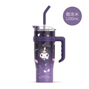 🔥SG LOCAL STOCK🔥1200ml Sanrio Portable Tumbler With Handle Stainless Steel Thermos Flask Cartoon Characters Insulated Va
