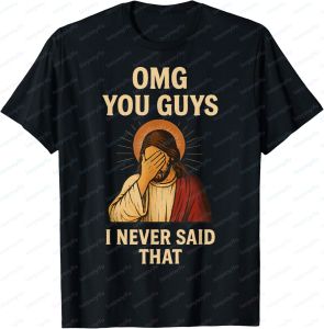 [Local Stock] VCC OMG You Guys I Never Said That Jesus T-Shirt Casual Fashion Loose Harajuku Man Summer Short Sleeve O-neck Y2K Women Clothing