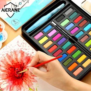 สีน้ำทึบ aicrane 36 สีชุดสีศิลปินกล่องภาพวาดพร้อมปากกากระดาษและกระเป๋าอุปกรณ์ศิลปะของศิลปินของกำนัลฟรีแปรงสีน้ำปากกาน้ำพุและดินสอถ่าน 8 ชิ้นกระดาษน้ำ สีน้ําทึบ - Lazada