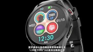 Jam Tangan Pintar Produk Baru TK22 Panggilan efon Bluetooth Gula Darah ECG dan Suhu Badan SOS Pemantauan Tidur Kadar Jantung Oksigen Darah Tekanan Darah