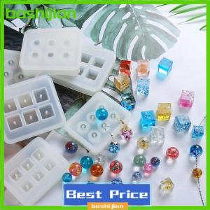bashijian Rectangle Silicone Mould Square Bead Ball 6 Holes DIY Epoxy Jewelry Pendant Mold