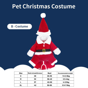 Christmas Pet Santa Claus Suit Costumes Dog Cats Puppy Jumpsuit Hoodies Clothes