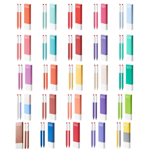 2 Pcs Aesthetic Gel Pen 0.5mm Writing Pen First Love Heart Black Ink Pen Neutral Pen Rotary Pen Lovely Pen for School