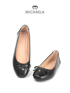 MICHAELA Sweet Flat Shoes with Bow Anti-Blister Velvet-Lined Square Toe Comfy Slip-Ons SH5529003 XD
